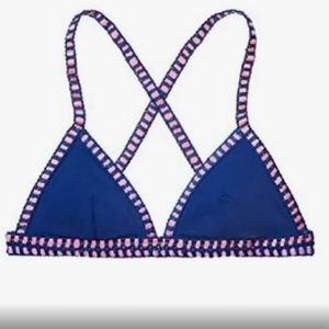Victoria's Secret crochet swim bikini top & bottom blue pink and purple